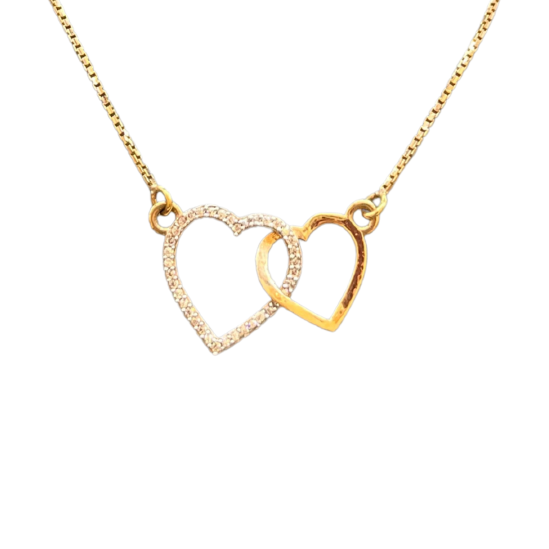 Mangal Royal Sterling Gold Plated Infinity Heart Forever Pendant Necklace